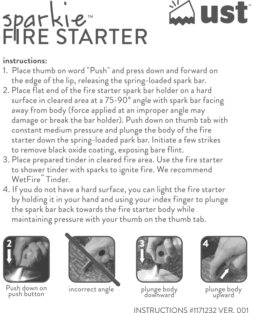 UST Sparkie Fire Starter One Handed 4 UST Sparkie Fire Starter One Handed - Image 2