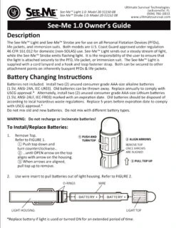 UST See-Me 1.0 Orange LED Waterproof Light -Sawyer Shop 20 51150 08 2