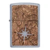 Zippo Woodchuck Compass Street Chrome Lighter -Sawyer Shop 49055