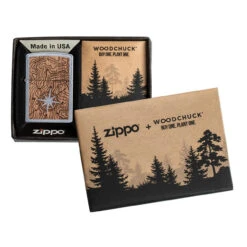 Zippo Woodchuck Compass Street Chrome Lighter -Sawyer Shop 49055 3