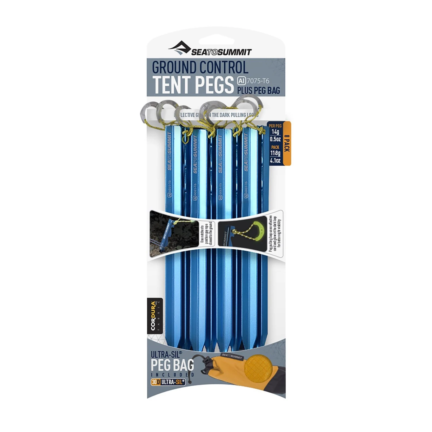 Sea To Summit Ground Control Tent Pegs 8 Pack 5 Sea To Summit Ground Control Tent Pegs 8 Pack - Image 3