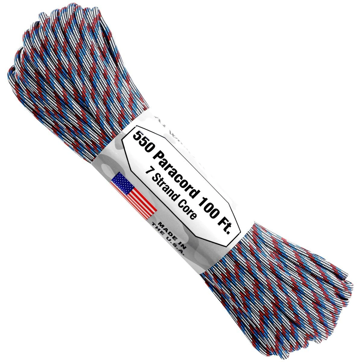 Paracord "Captain America" 550 7 Strand (100ft) MADE IN USA 3 Paracord "Captain America" 550 7 Strand (100ft) MADE IN USA