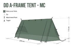 DD Hammocks A-Frame Tent (Multicam) 2 Person -Sawyer Shop DDA FrameTent MC 4
