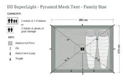 DD SuperLight Pyramid Tent Mesh Family Size -Sawyer Shop DDSLPyramidMeshTentFamily 2