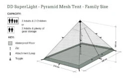 DD SuperLight Pyramid Tent Mesh Family Size -Sawyer Shop DDSLPyramidMeshTentFamily 3