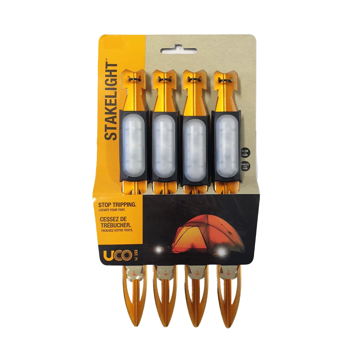 UCO LED & Glow In The Dark StakeLight Tent Peg 4 Pack 3 UCO LED & Glow In The Dark StakeLight Tent Peg 4 Pack