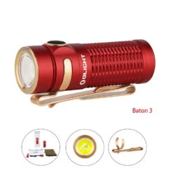 Olight Baton 3 1200Lm Rechargeable Torch RED -Sawyer Shop FOL B3 R 2