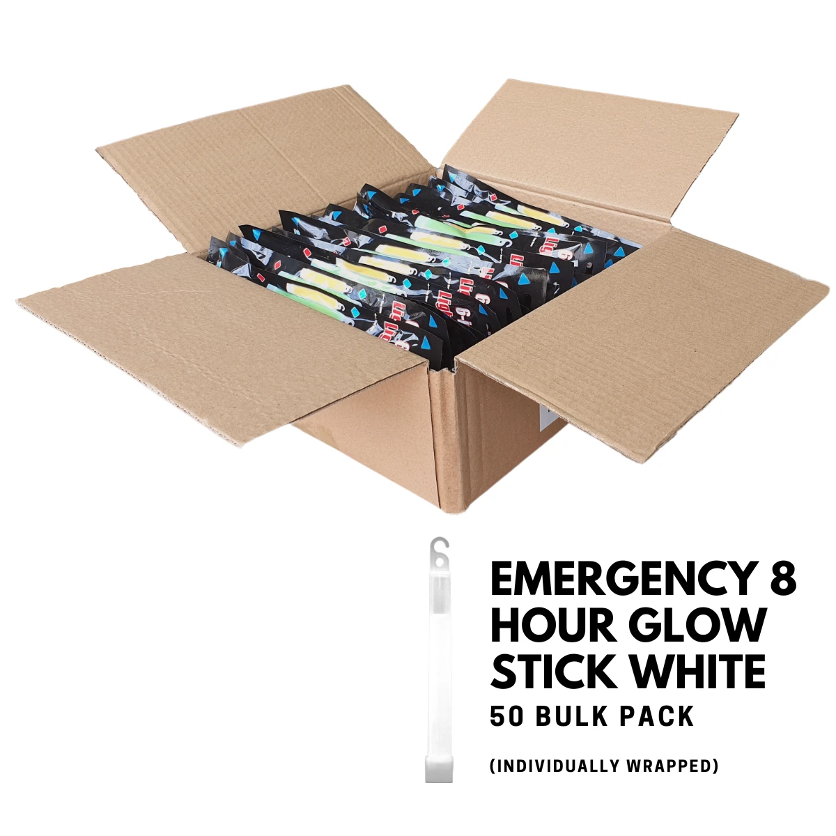 Emergency 8 Hour Glow Stick White 50 Pack 4 Emergency 8 Hour Glow Stick White 50 Pack - Image 2