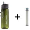 LifeStraw Go 2-Stage Filtration Water Bottle GREEN With Spare Filter Element -Sawyer Shop LSGO GN LSGO FILTER2