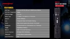 PowerTac M5 Gen 3 Rechargeable LED Torch 2030 Lumens -Sawyer Shop M5GEN3