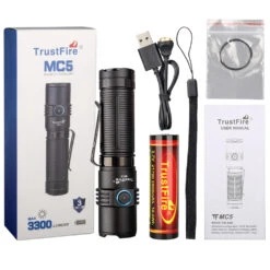 TrustFire MC5 3300 Lumen Tactical Flashlight -Sawyer Shop MC5 4