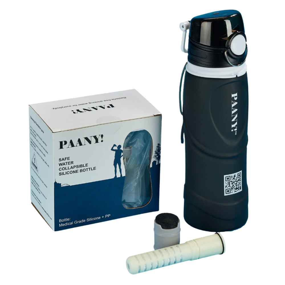 PAANY! Collapsible Silicone Water Filtration Bottle 750ml 3 PAANY! Collapsible Silicone Water Filtration Bottle 750ml