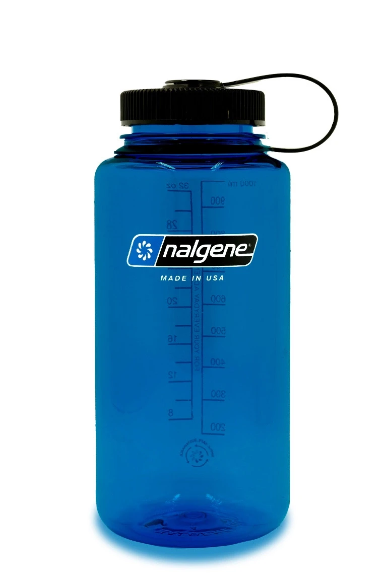 Blue With Black Nalgene Wide Mouth Water Bottle 1 Litre 3 Blue With Black Nalgene Wide Mouth Water Bottle 1 Litre